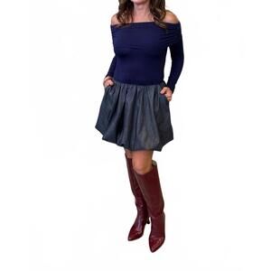 NEW VAVA anais off shoulder bubble dress in denim